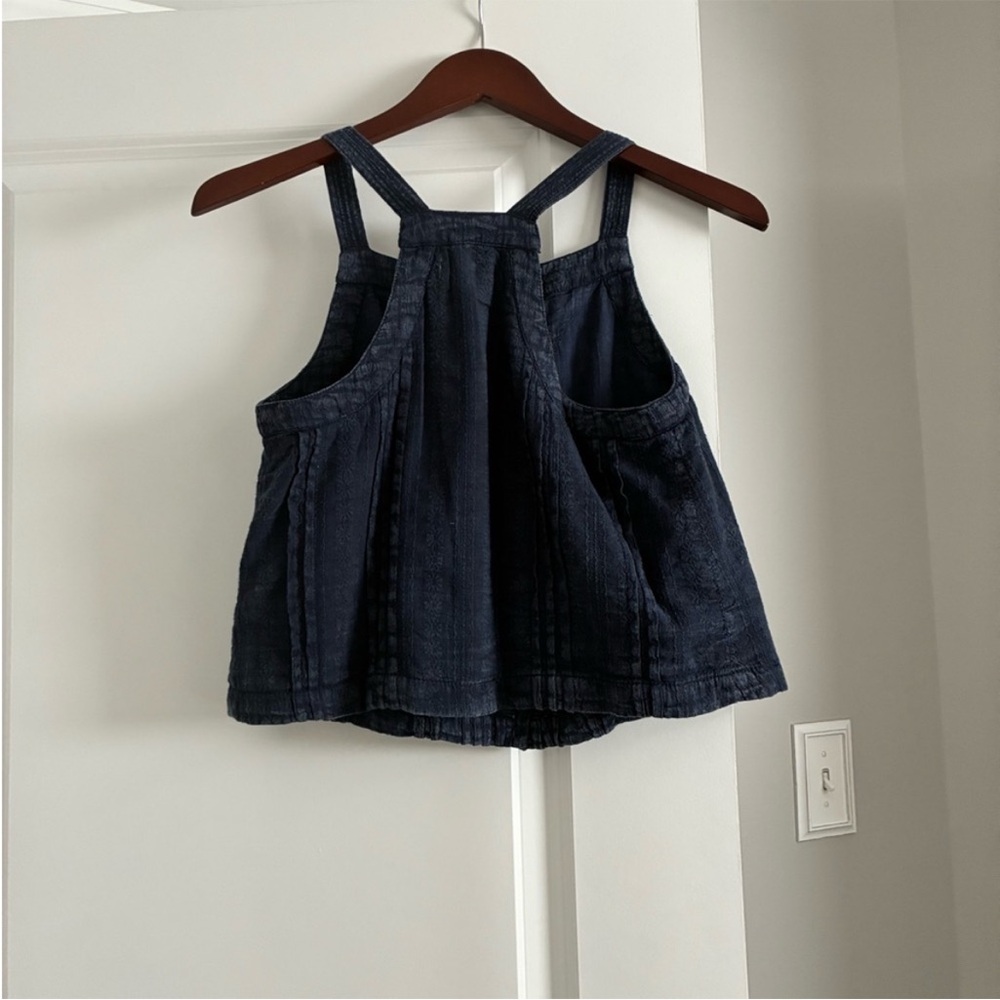 Anthropologie by Anthropologie Navy Button-down Tank - Picture 3 of 3
